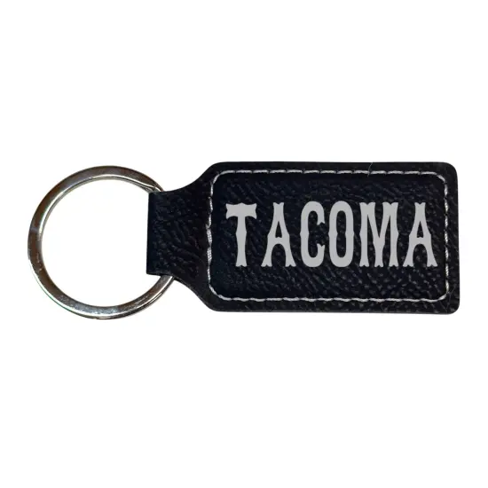 Keychain - Rectangle - Tacoma - Leather Rustic/Gold {3}