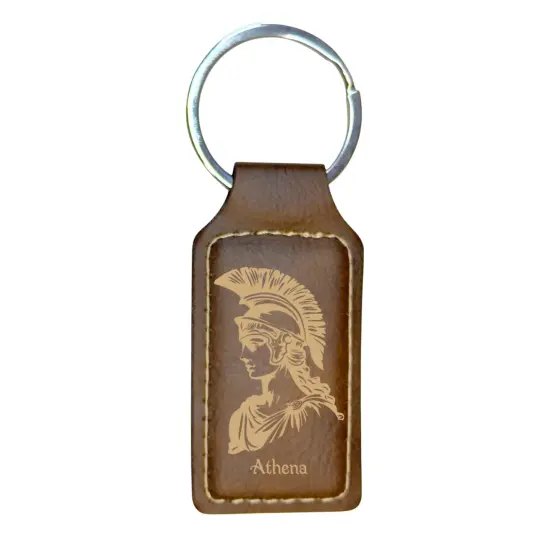 Keychain - Rectangle - Athena - Leather Pink/Black {3}