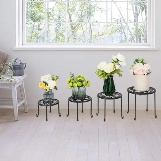 4-in-1 Round Ironwork Floor Display Plant Stand Racks {6}