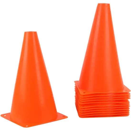 Juvale 9 Inch Orange Plastic Sports Safety Parking Cones (12 Pack) {1}