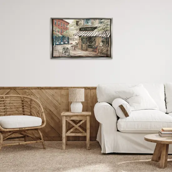 Stupell Industries Cozy Town Antiques Shop Floater Framed Canvas Wall Art Design by Ruane Manning {2}