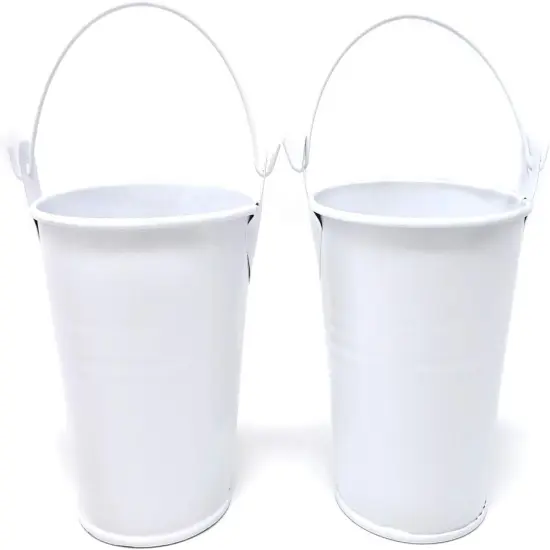 2PCS Tiny Metal Buckets - White {1}