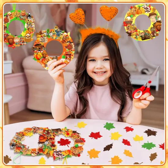 470 Pcs Fall Thanksgiving Craft Kits Fall DIY Wreath Craft Kit {2}