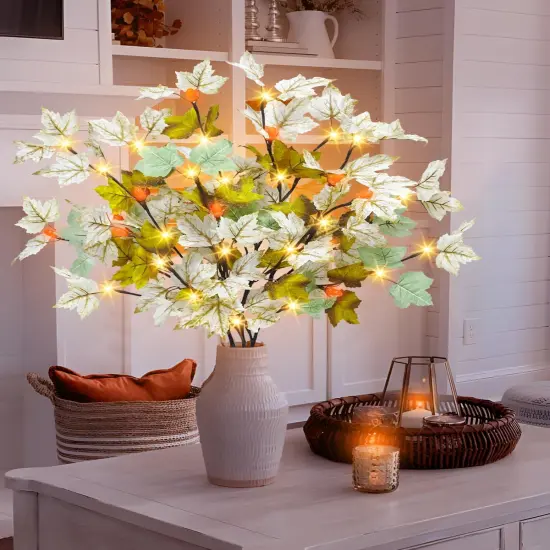 3 Pack Artificial Lighted Autumn Table Decoration {3}
