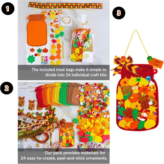 24 Sets Fall Craft Kits DIY Maple Leaf Pumpkin {5}