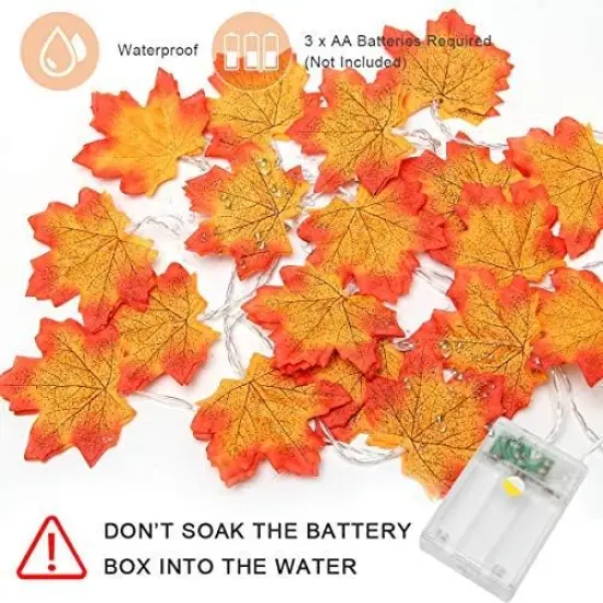 2 Pack Maple Leaves Fall Garland Lights - 13FT 40LED {4}