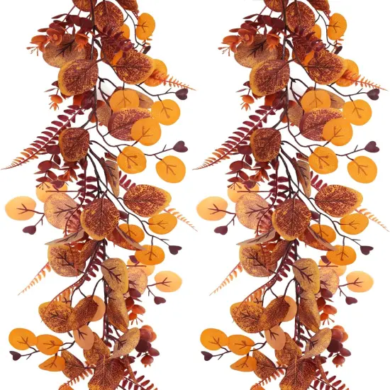 Fall Eucalyptus Garlands Boston Fern Vines 2Pcs 5.74FT {1}