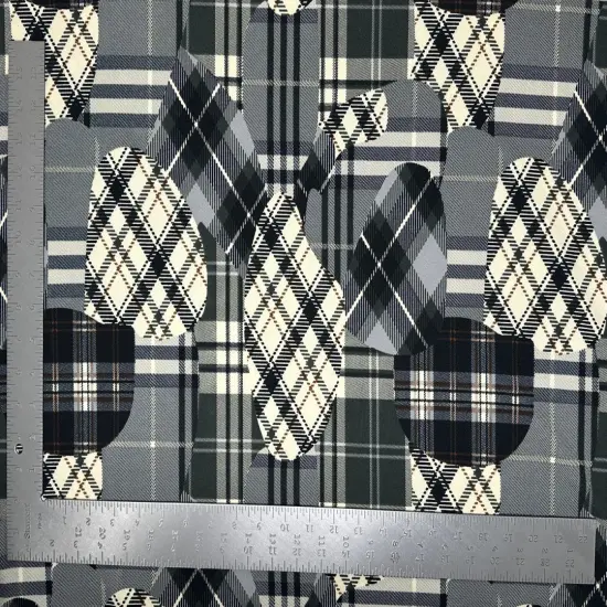 1 Yard Liverpool Knit Geometric Print Fabric Stretch Crepe Textured 58"-60" Width Gray {1}