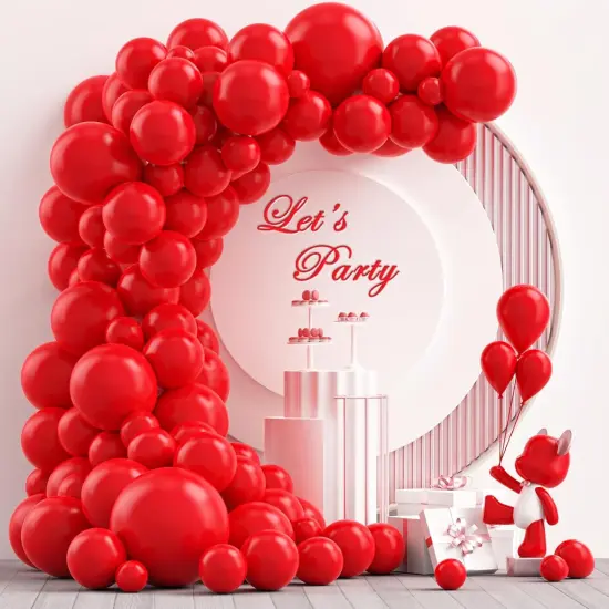 102PCS Red Latex Balloon Arch Kit {1}