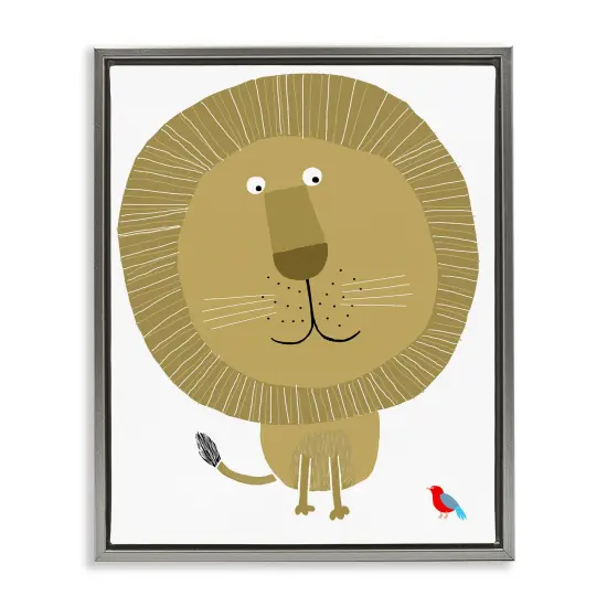 Stupell Industries Friendly Lion & Bird Floating Frame Design by Carla Daly {1}