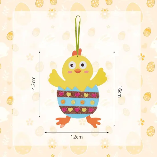 12 Pack Easter Craft for Kids - Make Your Own Easter Chick Foam Stickers Ornament DIY Arts and Crafts for Preschool Art Project Decoration {4}