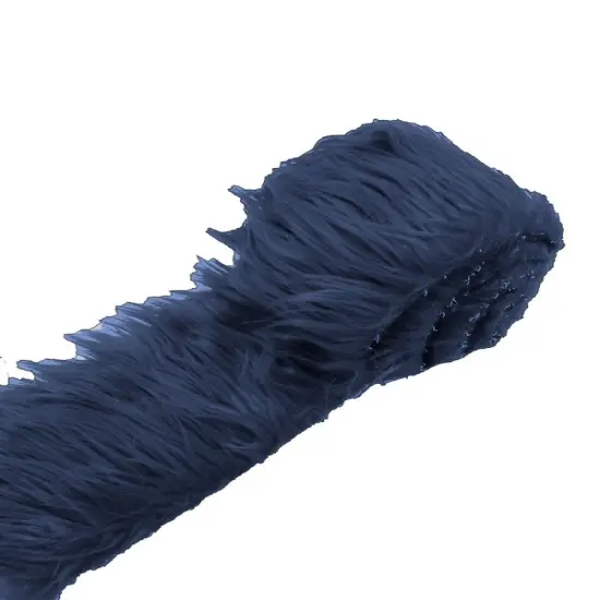 18" x 60" Size Shaggy Long Pile Faux Fur Strip Fabric for Costumes Crafts Trims Decor Projects Navy Blue {1}