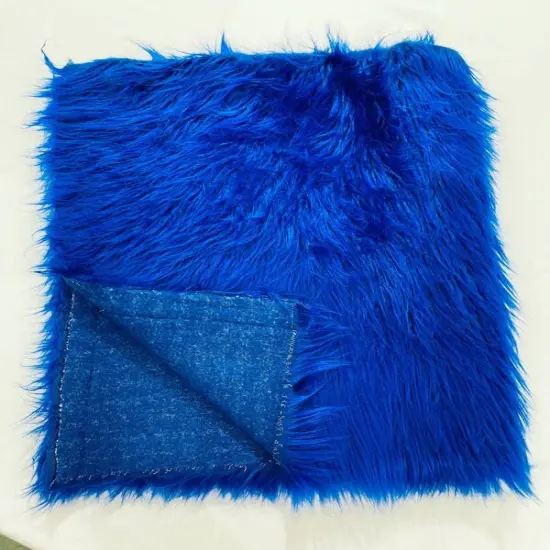 1 Yard Shaggy Faux Fox Fur Soft Vegan Fabric for Crafts, Costumes & Home Decor Projects Royal Blue {1}