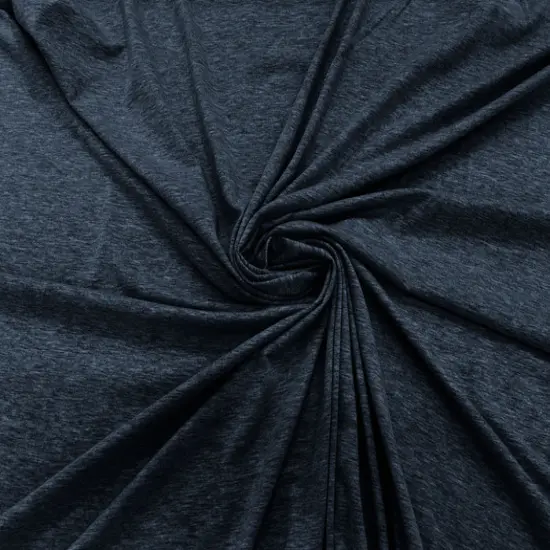 1 Yard Dark Denim Two Tone Cotton Spandex Jersey Knit Fabric Breathable, Stretchy & Lightweight 60" Width {1}