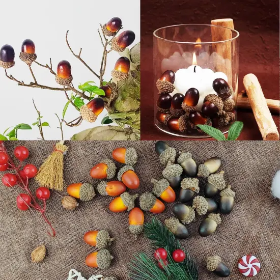160PCS Artificial Acorns Home Vase Filler Decor {4}