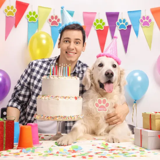 Wooden Dog Paw-Shaped Ornaments to Paint Dog House Decoration Cutouts Unfinished 24PCS, DIY Blank Unfinished Wood Discs Ornament for Pet Theme Party Crafts Hanging Christmas Thanksgiving Decoration {6}