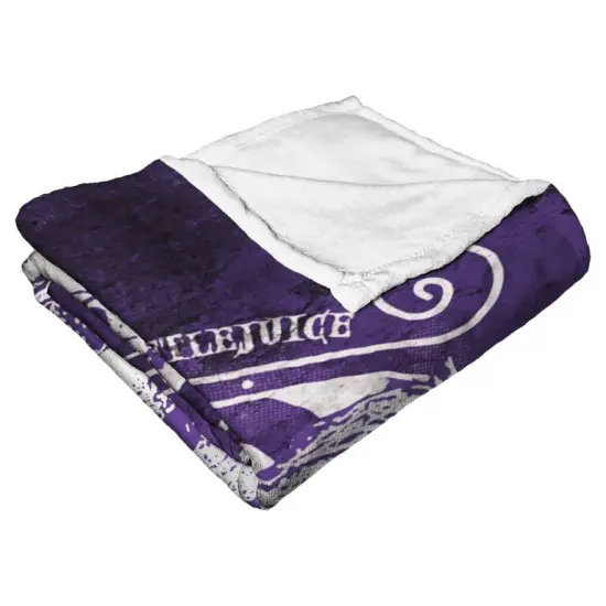 Warner Brothers Beetlejuice Silk Touch Throw Blanket Purple Beetle {4}