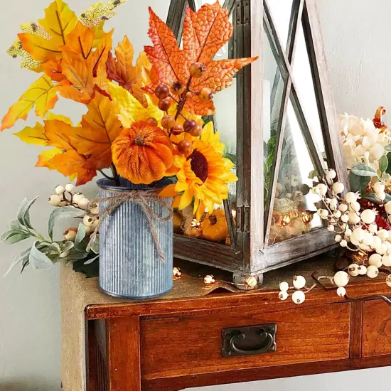 3 Pack Fall Faux Maple Leaf Picks for Table Decor {4}