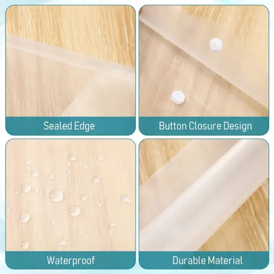 100 Pcs Clear Envelopes with Snap Button Closure {3}