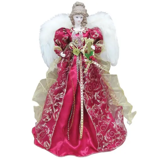 Red Christmas Angel Tree Topper - 16" {2}