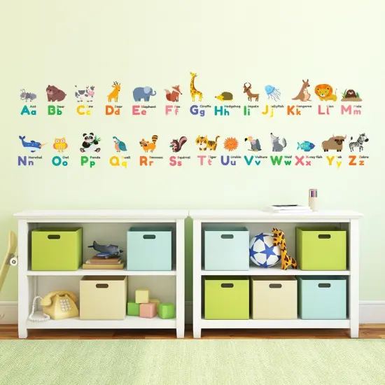 Colourful Animal Alphabet ABC Kids Wall Stickers {3}
