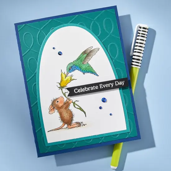 House Mouse Cling Rubber Stamp-Sweet Nectar, Rare Bloom {5}