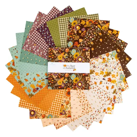 The Awe of Autumn 10" Square Pack (Layer Cake / 10" Stacker) by Sandy Gervais for Riley Blake (10-16190-42) {3}