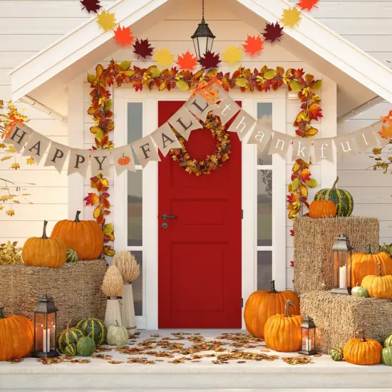 3 Pieces Happy Fall Banner {4}