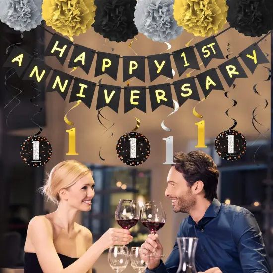 1 Year Anniversary Decorations Kit {3}
