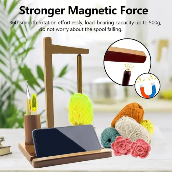 Wooden Yarn Holder for Crocheting Knitting {3}