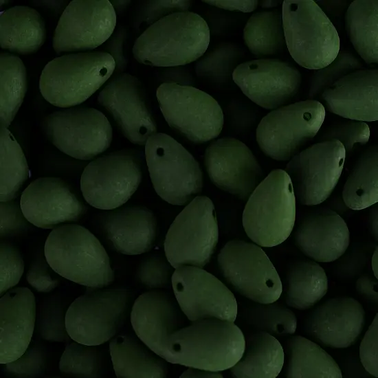 John Bead 114pcs 6x9mm Czech Glass White Alabaster Velvet Drop Bead Strands Dark Green {1}