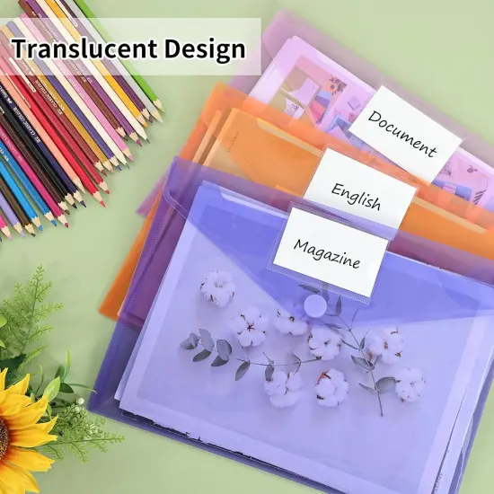 30 Pack 10 Color Plastic Envelopes {5}