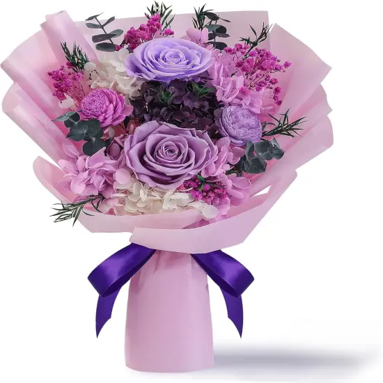 Preserved Purple Roses Flowers Gift - PURPLE {1}