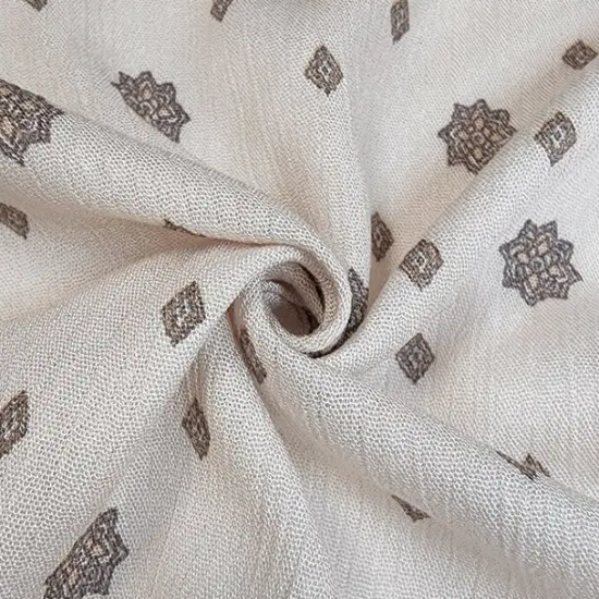 1 Yard Taupe Rayon Crinkle Fabric Lightweight Soft Material for Dresses Blouses and Skirts 50/52 Inch Width {1}