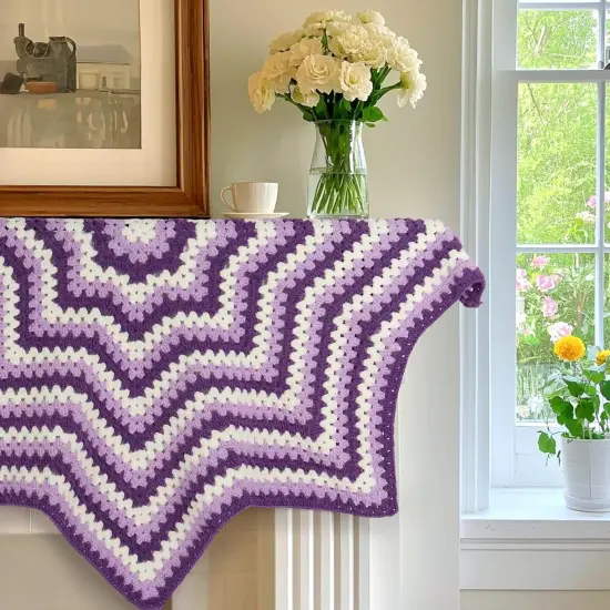 Granny Square Star Blanket Crochet Kit (Purple) {3}