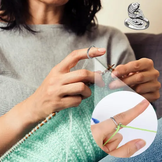 10 Pcs Crochet Ring - Adjustable Crochet Ring {2}