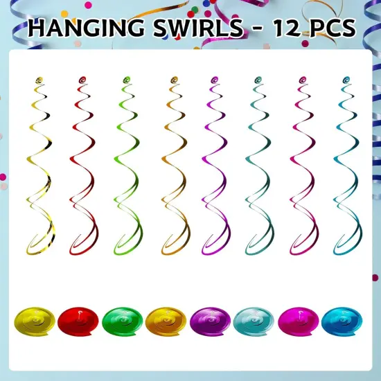 52 Pcs Back to School Crayon Hanging Swirls Decorations {4}