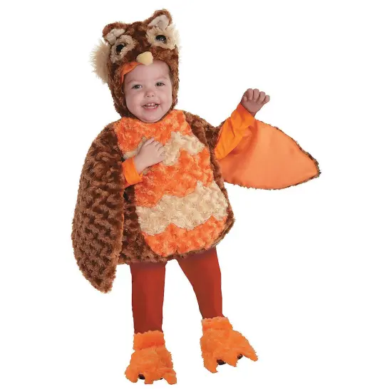 Toddler Owl Costume Plush Hooded Bodysuit with Shoe Covers {2}
