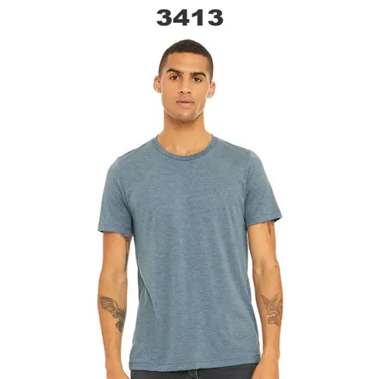 BELLA + CANVAS&reg; Crewneck Short Sleeve Triblend T-Shirt Cement triblend {3}