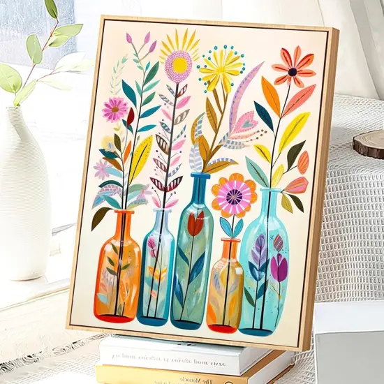 Paint by Numbers Kit for Adults Beginners, Flowers DIY Easy Acrylic Oil Painting by Numbers on Canvas, Paint-by-Numbers Drawing Kits for Gift Home Wall Decor Without Frame 16x20in {5}