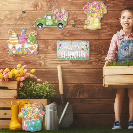 6 Pcs Diamond Painting Hanging Sign Kits {4}