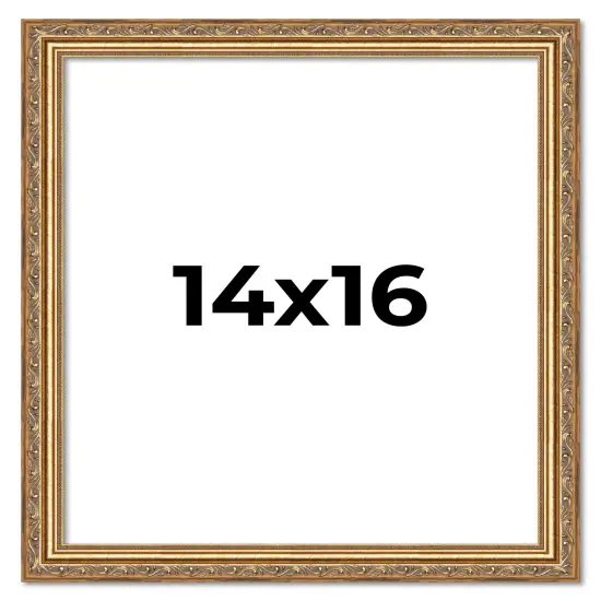 14x16 Museum-Quality Picture Frame with UV-Resistant Acrylic & Acid-Free Backing, Available in 4 Finishes - Gold, Silver, Bronze, and Black {1}