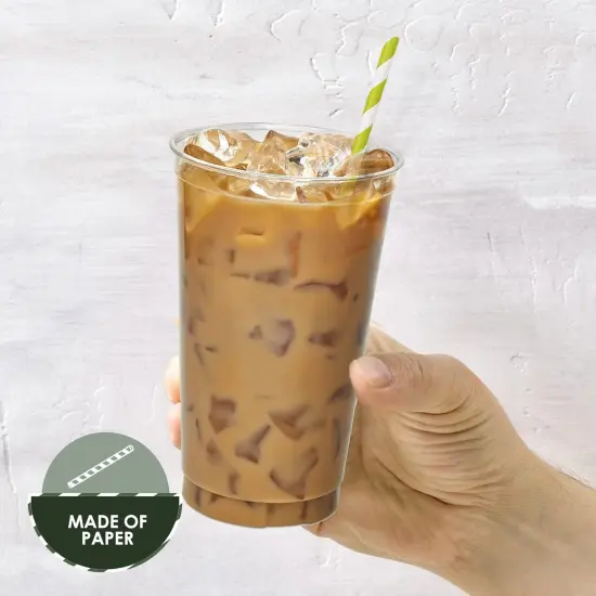 250-Pack Fun Assorted Color Compostable Biodegradable Disposable Paper Straws for Coffee, Juice, Cocktails {3}