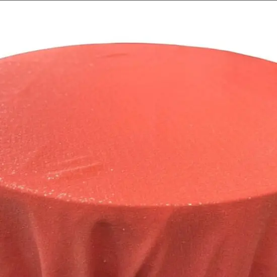 1 Yard Glitz Sequin Tablecloth 108 Inch Round Sparkling Polyester for Weddings and Events Red {2}