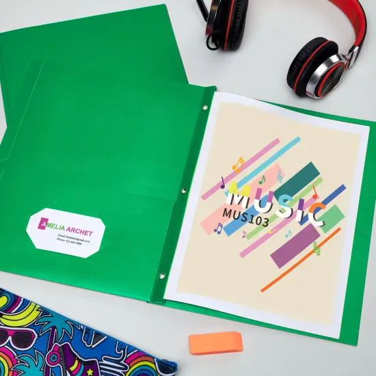 Avery Two Pocket Folders with 3 Prong Fasteners, Holds 70 Sheets, 25 Green Folders (47977) {3}