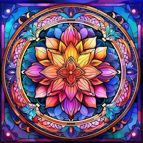Mandala Diamond Paintings Kits for Adults, Flower Diamond Art Kits Full Drill Diamond Dots Paint with Diamonds Gem Arts and Crafts for Beginner Adults Home Wall Decor {1}