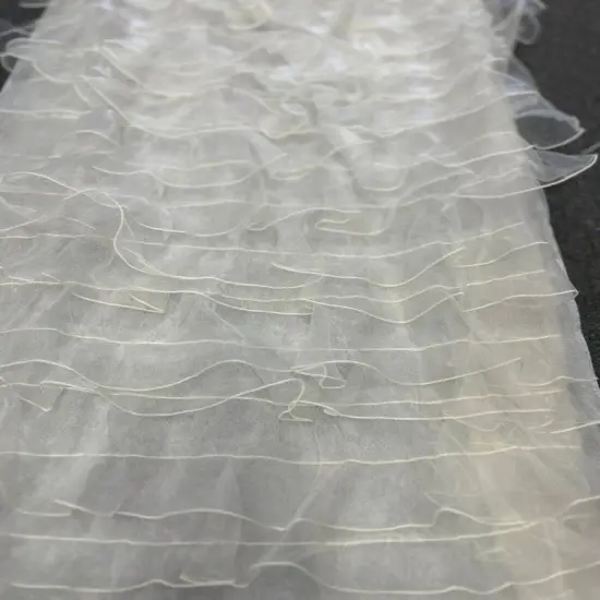 1 Yard Voluminous Ruffle Organza Fabric for Backdrops & Dresses 52/54" Width Ivory {1}