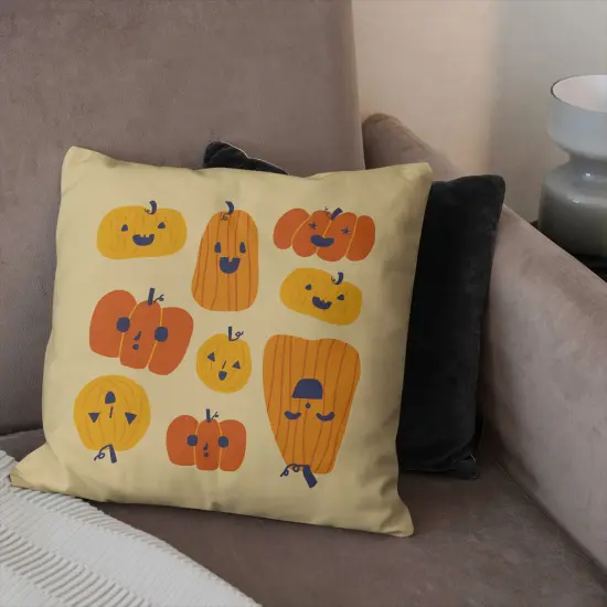 Halloween 18 Inch Throw Pillow Funky Pumpkin {3}