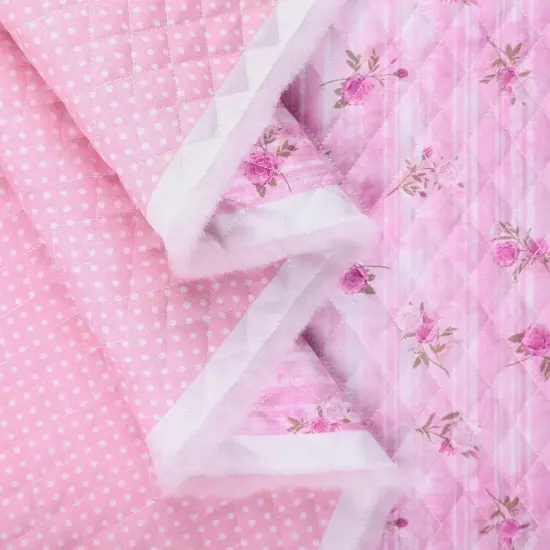 Mook Fabrics Double Faced Quilted Cotton Fabric [43 in. Wide] - By The Yard Floral Dot {4}