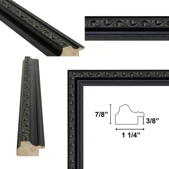 Beaded Black Scoop Picture Frame 16x16 frame {4}